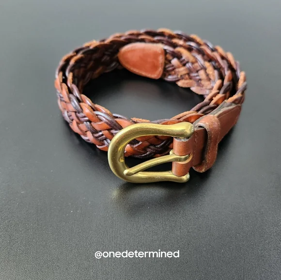 !SOLD! Vintage Braided Leather Coach Belt - Picture 1 of 9